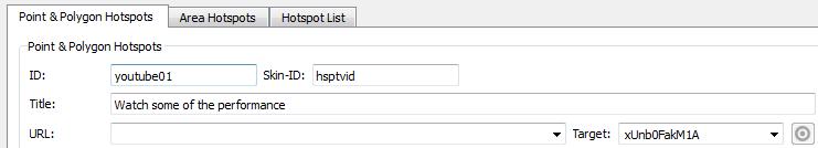 Hotspot variables, including the Youtube video ID in the target