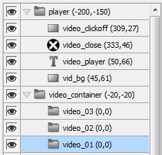 Layout of video elements