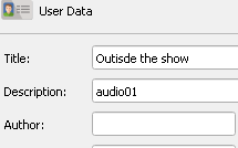 The audio element unique ID is drawn from the Description entry - i know about the typo in the Title entry