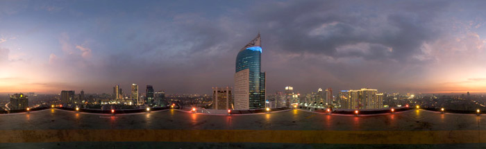 Helipad, Shangri-La Hotel, Jakarta, Indonesia. May 2009.